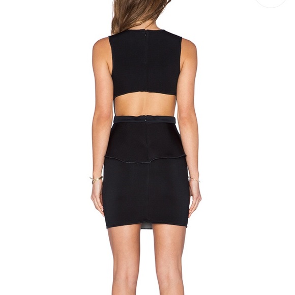 ♠️Revolve Haley Dress in Black w/ Peplum - Picture 3 of 5